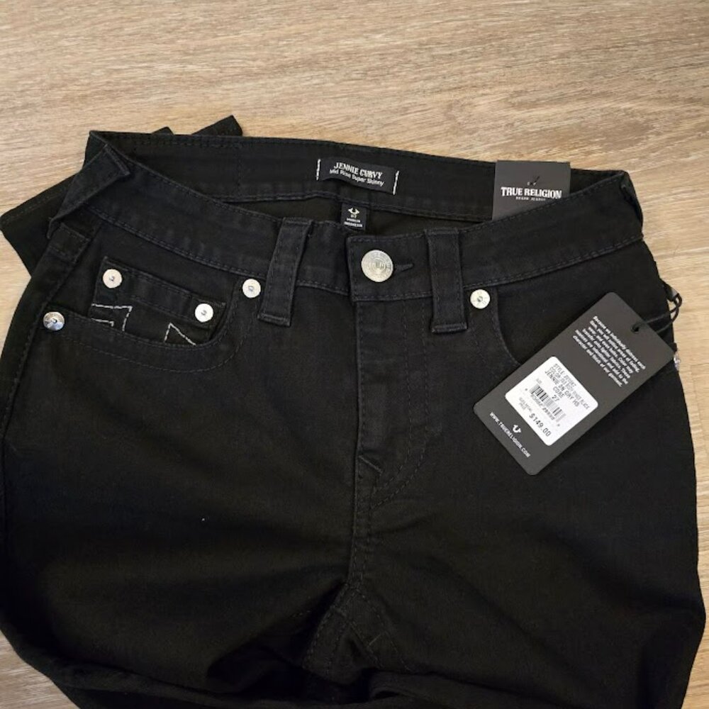 TRUE RELIGION JENNIE MID RISE CURVY SKINNY JEAN - SZ 27 BNWT - Picture 3 of 6